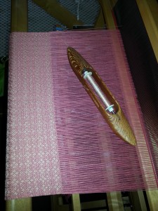 Pink Cloth on Loom
