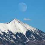 La  Sal mountains with moon